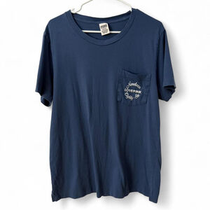 Victoria’s Secret PINK Blue & Silver bling campus pocket tee - Size L